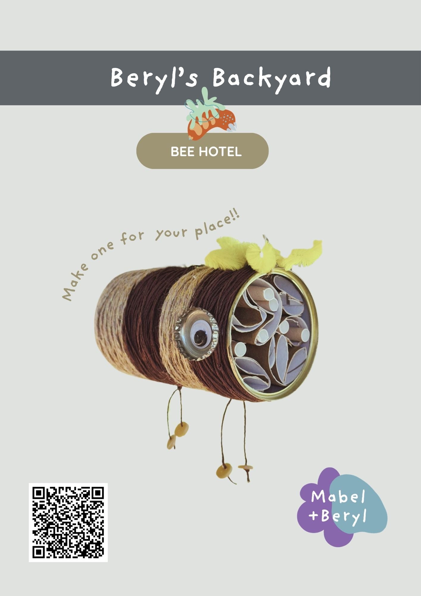 Beryl's Backyard: DiY Bee Hotel FREE Printable Instructions