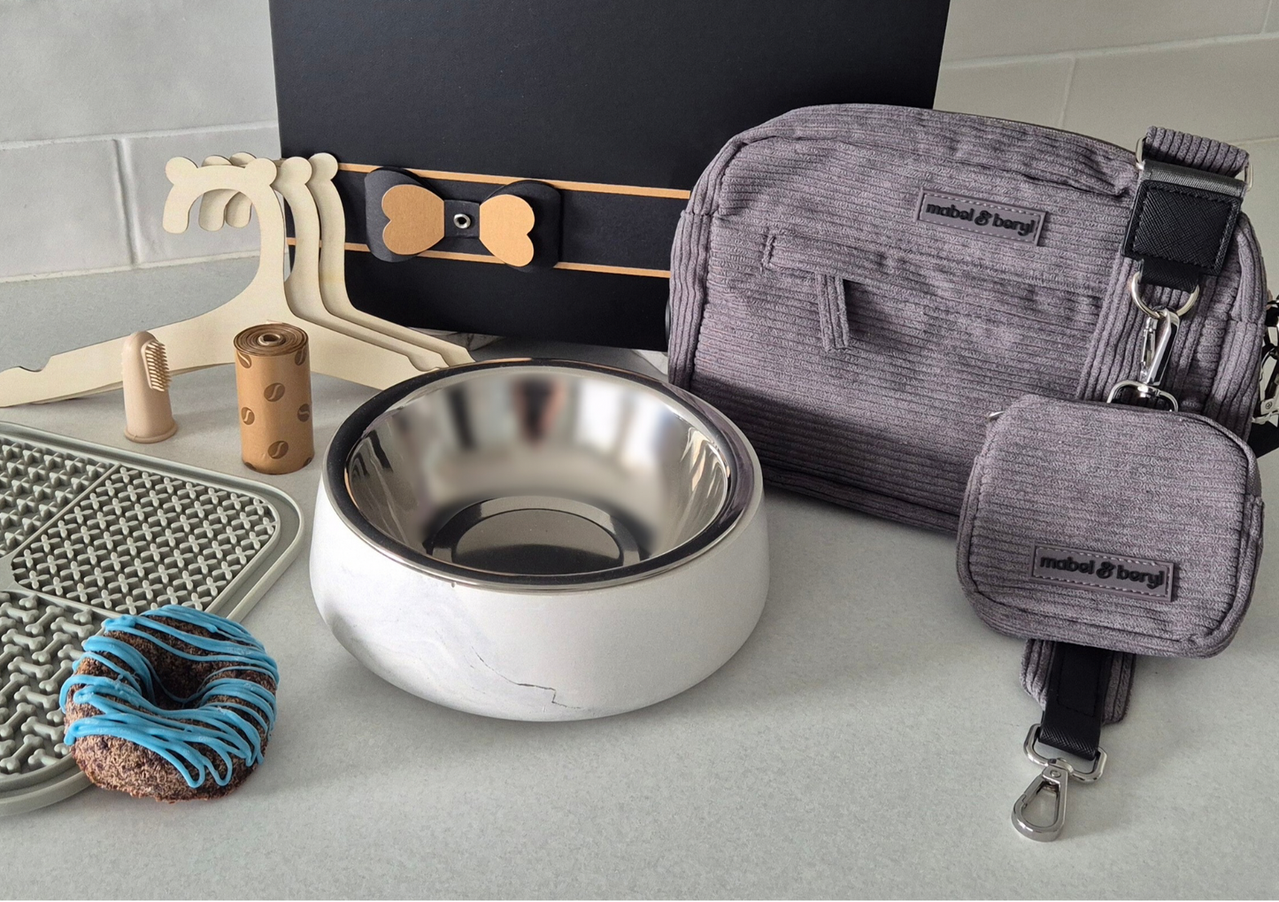 dog bowl bag personalise