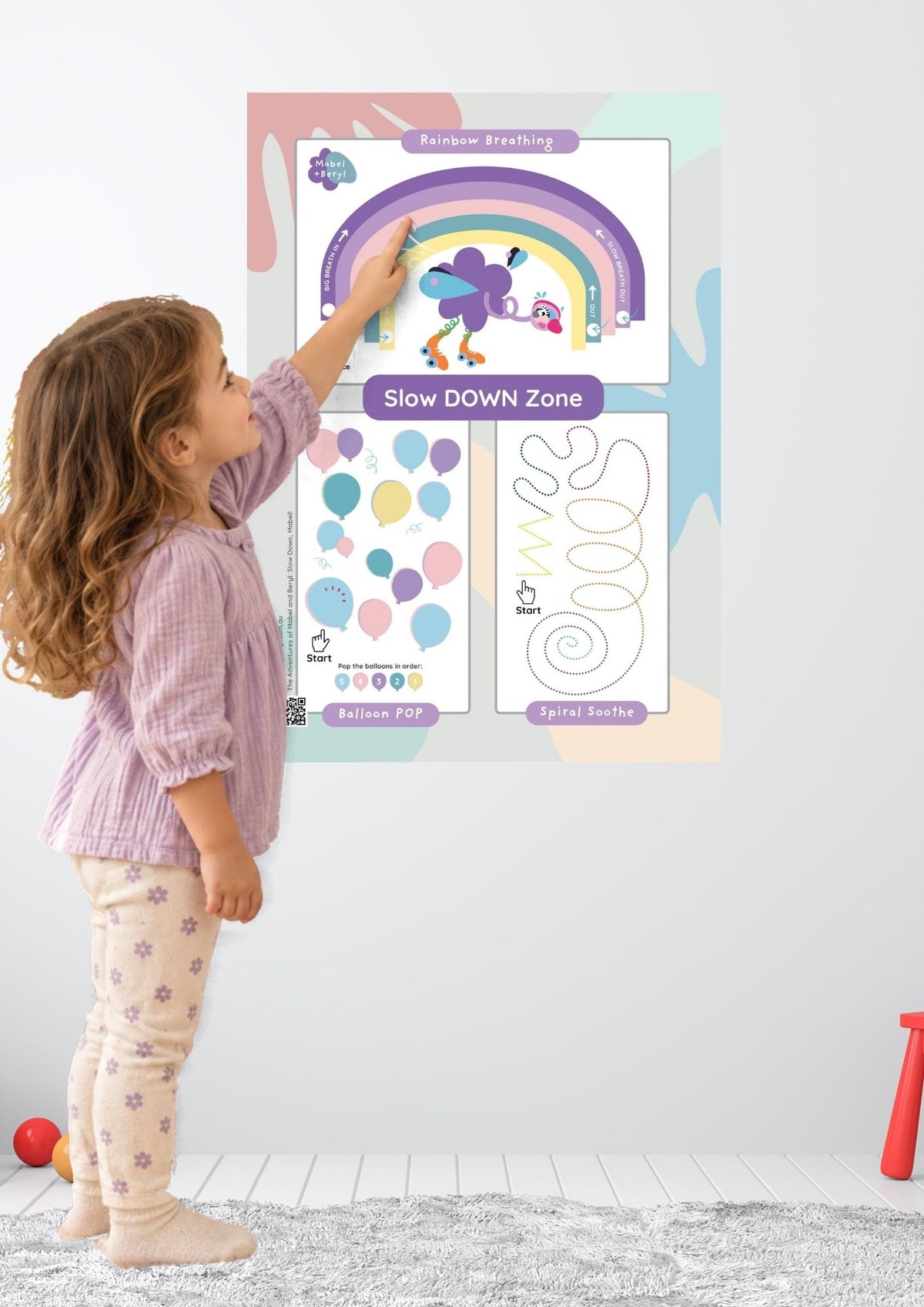 Mabel & Beryl Emotional Regulation Poster Set: Slow Down, Check Your Speed, Speed Up Zones