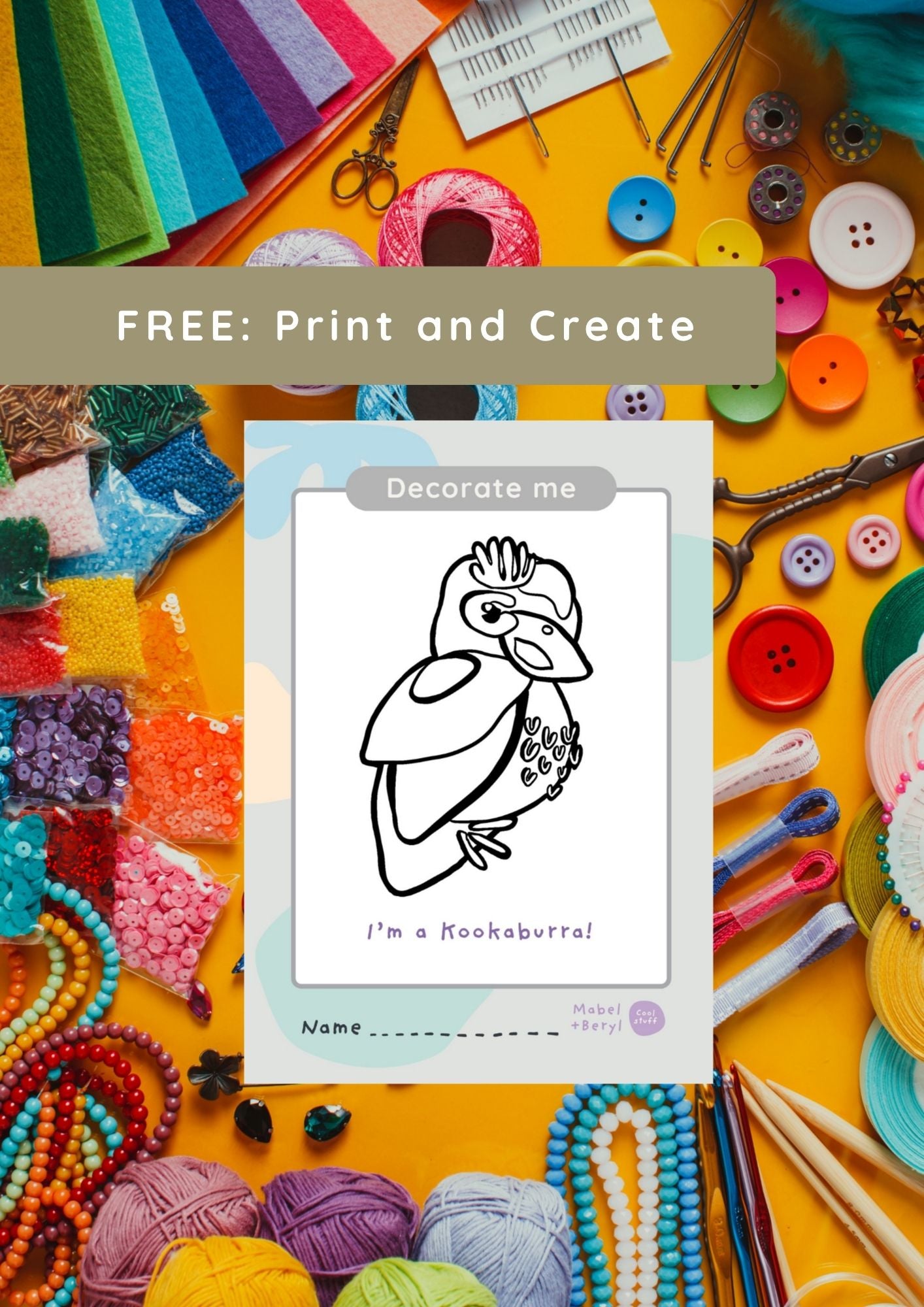 Print and Create - Kookaburra