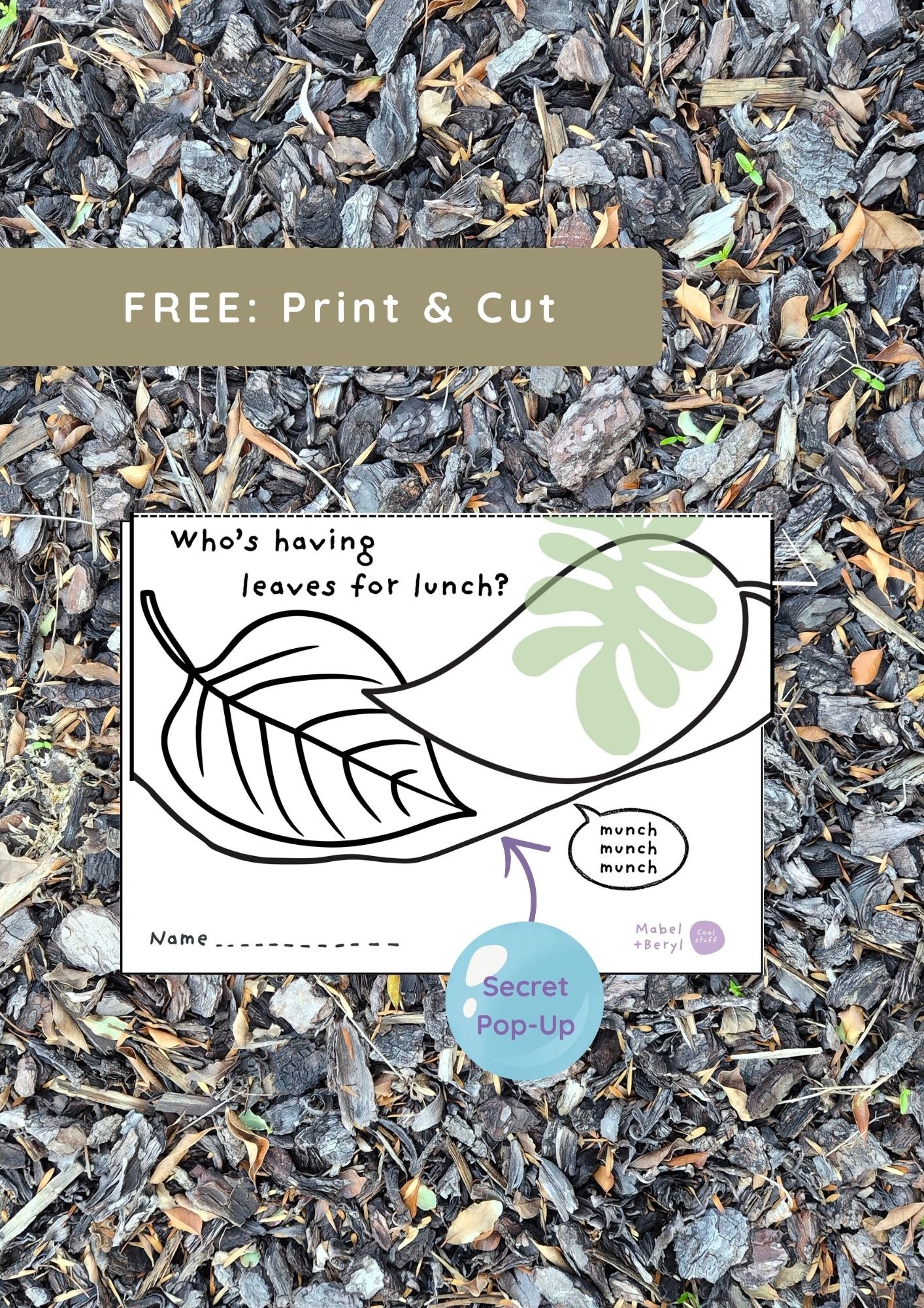 Print and Cut - Leaf Cutter Bees Pop-Up