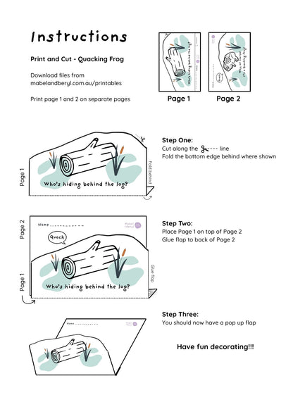 Print and Cut - Quacking Frog Pop-Up