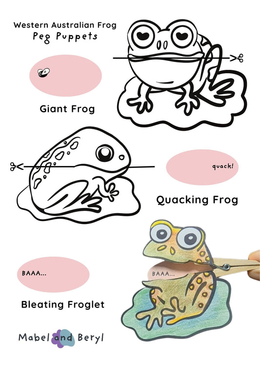 Beryl's Backyard: WA Frogs - DiY Peg Puppets FREE Printable