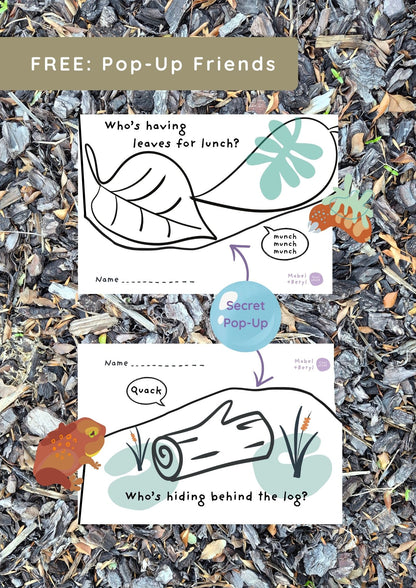 Printable Pop-Up Friends: Quacking Frog & Leaf Cutter Bees